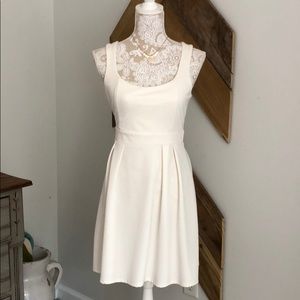 Suede brand cream dress
